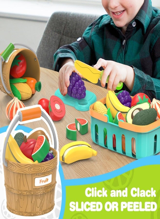 MOEAWS Play Food Sets for Kid Kitchen, Preschool Learning Toy, Cutting Food Sorting Toy for Toddler 3-8, Pretend Play Accessories for Toddler, Birthday Christmas Education Gift for Boys Girls - Image 5